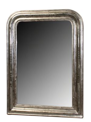 French Louis Philippe silver leaf mirror. 19th century. 36"h x 27"w