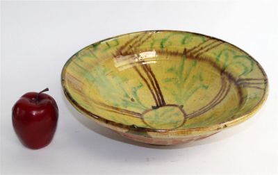 French glazed terra cotta tian bowl. 20th century. 4 1/2"h x 13 1/2" dia
