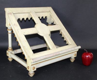 French painted table top book stand. Circa 1900. 14 1/4"h x 16"w x 12 1/2"d