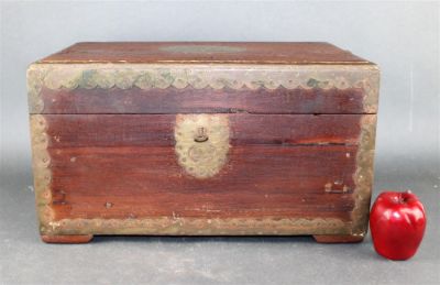 Antique artist's box with brass trim. 10 1/2"h x 18 3/4"w x 11 3/4"d