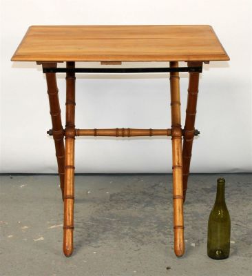 French faux bamboo folding table. Mid 20th century. 29"h x 28 1/2"w x 21 1/4"d