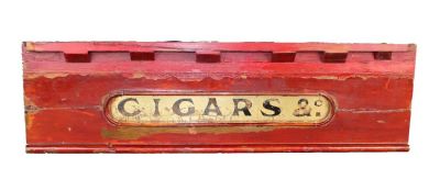 Rare antique reverse painted on glass Cigars sign. Rare antique reverse painted on glass Cigars 