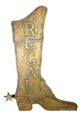 Antique bronze Regal boot trade sign. Early 20th century. 29" H x 21"W