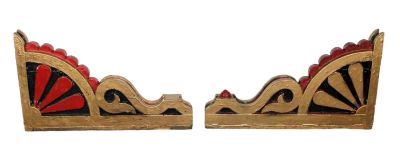 Pair antique painted corbels. From Olde Blind Dog Irish Pub, Atlanta, GA. 31 1/2"h x 18 3/4"w x 