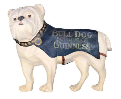 Antique Guinness bulldog trade sign in paper mache. 22.5" H x 27" L x 7.5"DProvenance: Private 