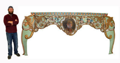 Rare antique carved carousel rounding board panel. Rare Antique carved carousel rounding board 