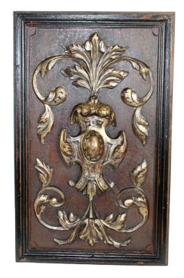 Relief carved wooden plaque with cabochon crest. From Olde Blind Dog Irish Pub, Atlanta, GA. 