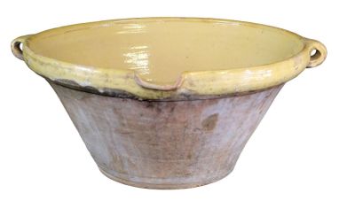 French glazed terra cotta tian bowl. Early 20th century. 7 5/8"h x 18"w x 16 7/8"dia