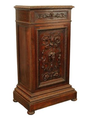 French Renaissance revival pedestal cabinet. French Renaissance Revival pedestal cabinet in 