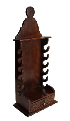 French Provincial carved walnut spoon holder with drawer in walnut. Late 19th century. 18 3/4"h 