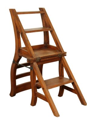 Convertible chair library steps ladder. Convertible chair library ladder. Late 20th century. As 