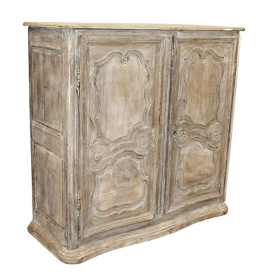 French Provincial 2 door petite armoire in rubbed painted oak. French Provincial 2 door petit 
