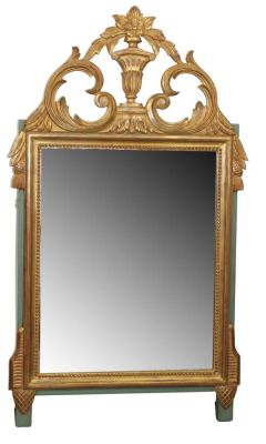 French Louis XVI style gilt wood mirror. Mid 20th century. 38 1/2"h x 22"w
