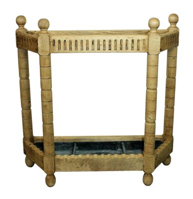 French bleached oak umbrella stand. Early 20th century. 30"h x 29 1/2"w x 8 3/4"d