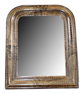 French Louis Philippe faux bois painted mirror. 19th century. 20 1/2" h x 16 3/4" w Condition: 