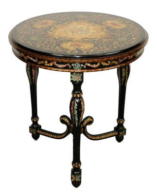 Italian painted round side table. 21st century. 28 1/2"h x 27" dia