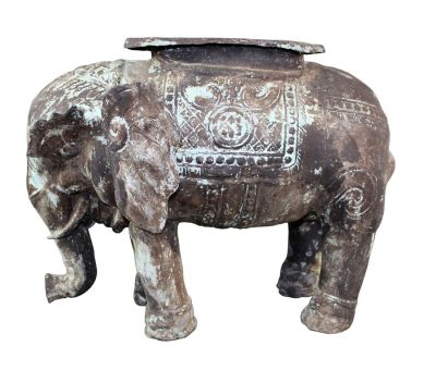 Burmese elephant garden stool in verdrigris patina bronze. Burmese elephant garden stool in 