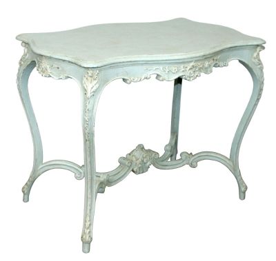 French painted Louis XV style side table. Early 20th century. 28 1/2"x 37 1/2"w x 24 1/4"d