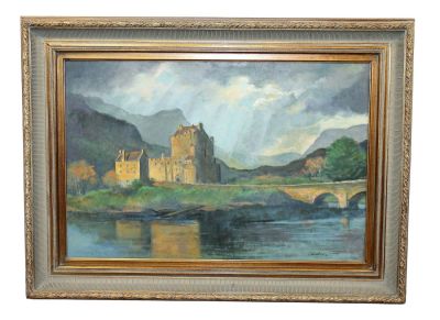 Charlotte Erickson oil on board painting Eilean Donan Castle Scotland. Charlotte Erickson Oil on 