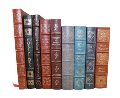 Lot of 9 Easton Press leather bound books 12" h x 8 3/4" w --- 9 1/4" h x 6 1/4" w