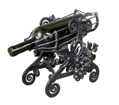 French wrought iron wine bottle holder. French wrought iron mechanical wine bottle holder server 