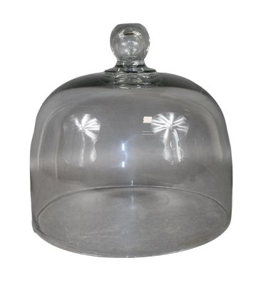 French domed glass cheese cloche. Early 20th century. 11 1/4" h x 11 1/8" diam Condition: Small 