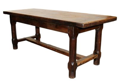 French Provincial farmhouse table in oak with drawer on 1 side. Late 19th century. 30 3/4"h x 