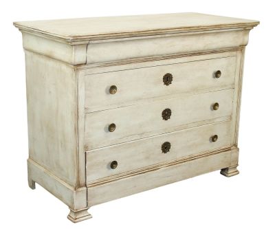 French Louis Philippe commode in painted finish. 19th century. 36 1/2"h x 48 1/2"w x 22 1/2"d
