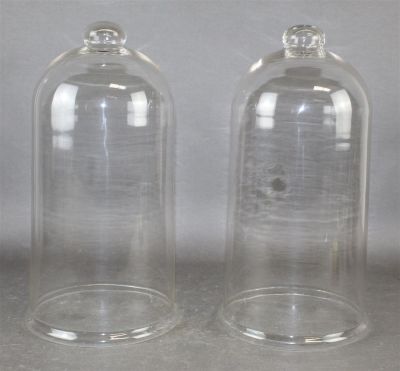 Lot of 2 French glass garden cloches Both approx: 17" h x 8 3/4" diam