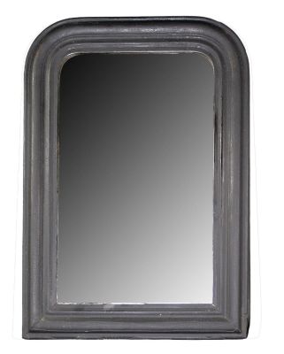 French Louis Philippe petite mirror in matte black. Late 19th century. 24 3/4"h x 17 7/8"w