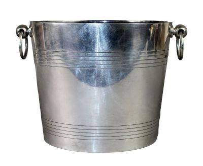 French Christofle silver plated double champagne bucket. French Christofle silver plated oval 