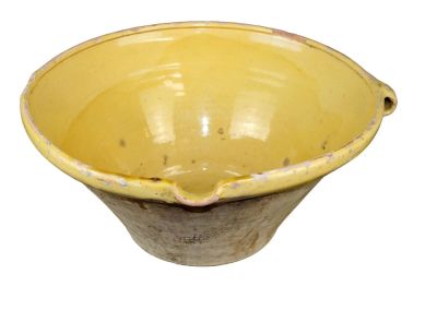 French glazed terracotta tian bowl. Late 19th century. 7 3/8" h x 17 1/2" w x 16 3/4" diam 