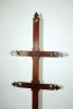 English Victorian hall stand coat tree in mahogany with brass hooks. Early 20th century. 77"h x Image - 2