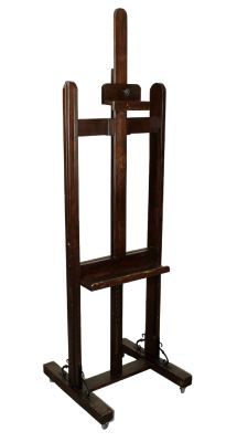 French Arts & Crafts oak artist's easel. French Arts &amp; Crafts oak artist's easel. Early 20th 