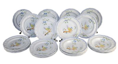 Lot of 24 French Longchamp Perougues plates and bowls. Lot of 24 French Longchamp Perougues (12) 