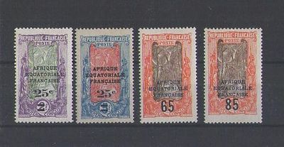 Французские колонии. Экваториальная Африка 1924 г. YVERT № 89-92.Состояние *