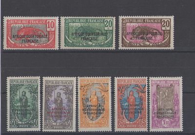 Французские колонии. Экваториальная Африка 1926 г. YVERT № 93-99 А. Состояние */**