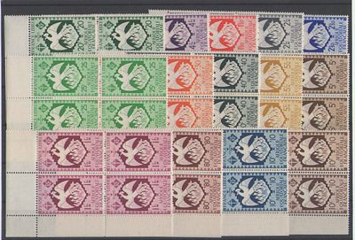 Французские колонии. Экваториальная Африка 1941г. YVERT №141-154.Состояние **, квартблоки