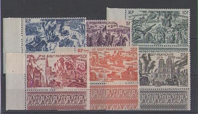 Французские колонии. Экваториальная Африка 1946г. YVERT №44-49, авиа.Состояние **