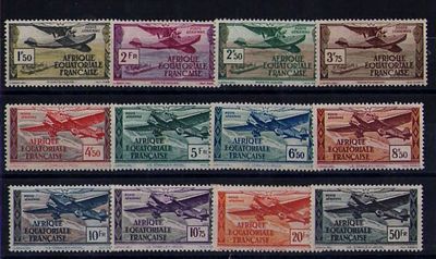 Французские колонии. Экваториальная Африка 1943г. YVERT №30-41( без А)Состояние **