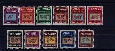 Французские колонии. Экваториальная Африка 1937г. YVERT №1-11, TAXE.Состояние **