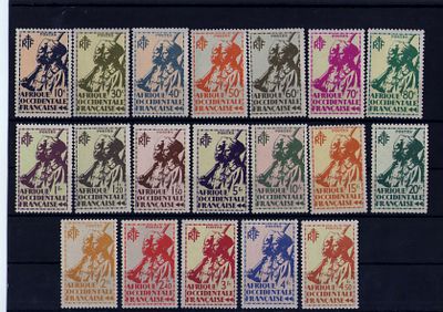 Французские колонии. Западная Африка 1945 г. YVERT №4-22 , Состояние **