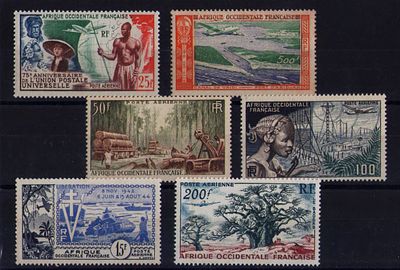 Французские колонии. Западная Африка 1949-1954 гг. YVERT №15-20 , авиа.Состояние **