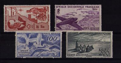 Французские колонии. Западная Африка 1947г. YVERT №11-14 , авиа.Состояние **