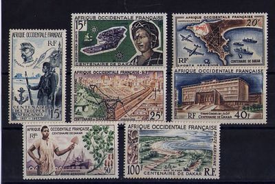 Французские колонии. Западная Африка 1957г. YVERT №22-57 , авиа.Состояние **