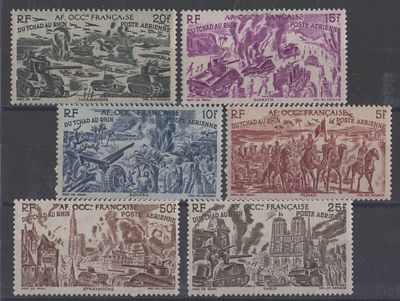 Французские колонии. Западная Африка 1946 г. YVERT №5-10 авиа .Состояние **