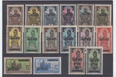 Французские колонии. Кот-д’Ивуар 1933 г.YVERT №88-103 .Состояние */**