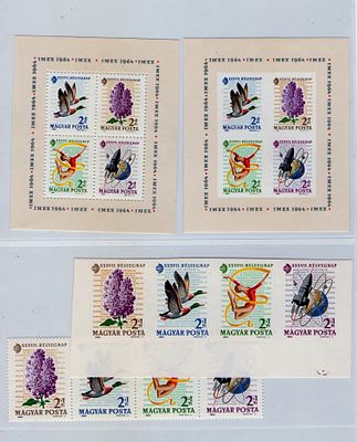 Венгрия 1964 г. Mi № 2053АВ-2056АВ, BL42АВ. Состояние **
