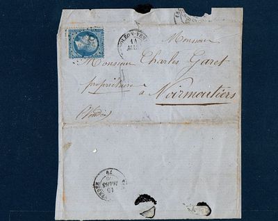 Франция . Красивый конверт , 1866г.?