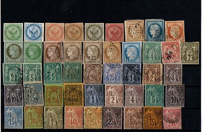 Французские колонии. Выпуск Франции для колоний. 1859-1881 гг. 46 шт.Состояние */⊙